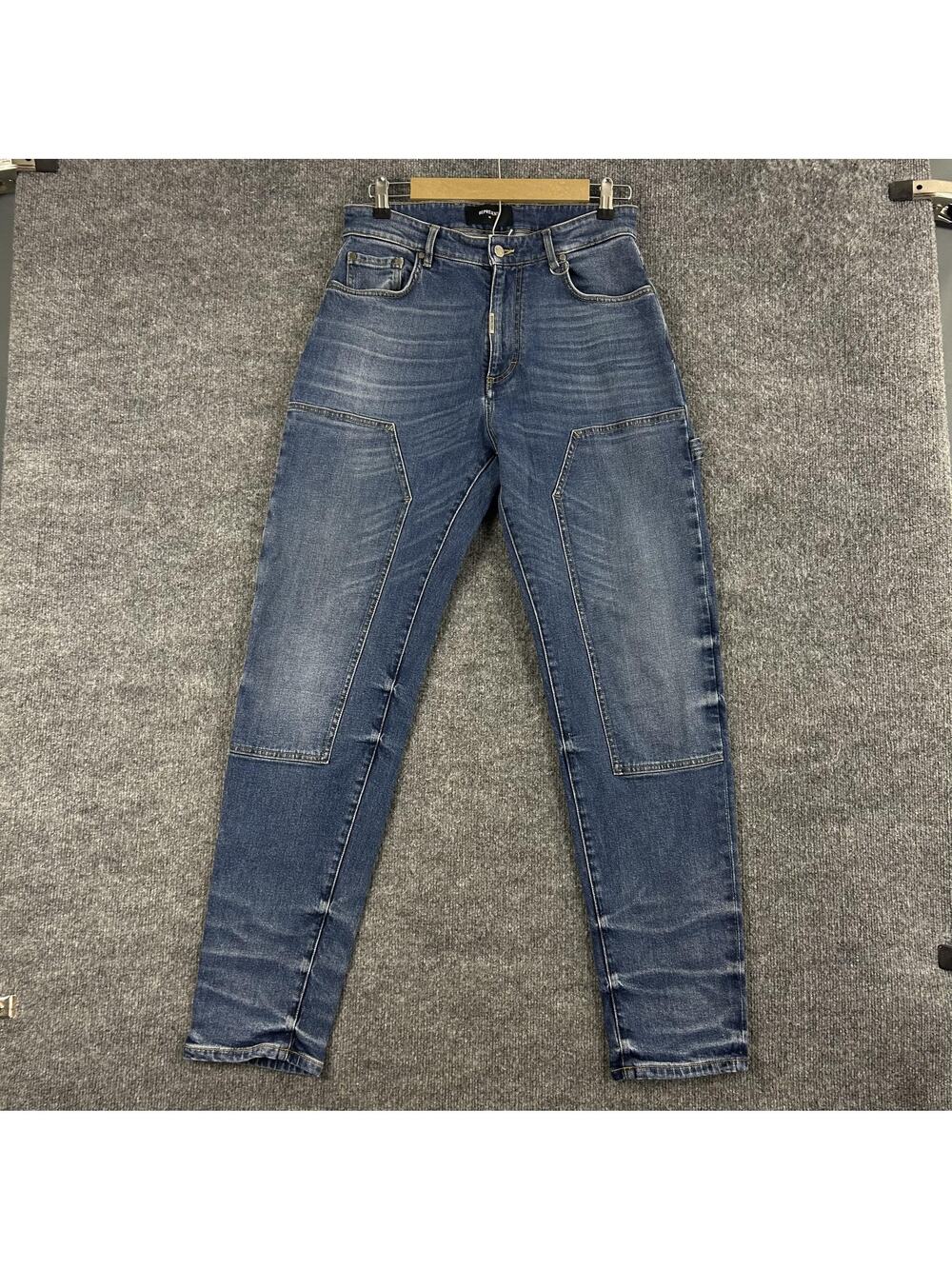Represent Jeans Mens 32 Double Knee Panel Denim Baggy Carpenter Vintage Blue